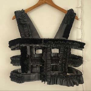 Comme des Garçons ruffled harness top
